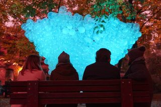 Lichtinstallation von Studenten der HS Rosenheim